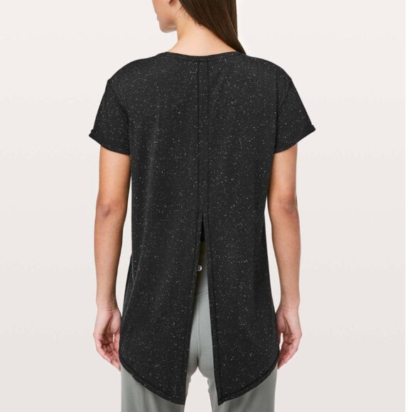 Lululemon Part Ways Tee Speckled Black / White Size 8 - Picture 5 of 15
